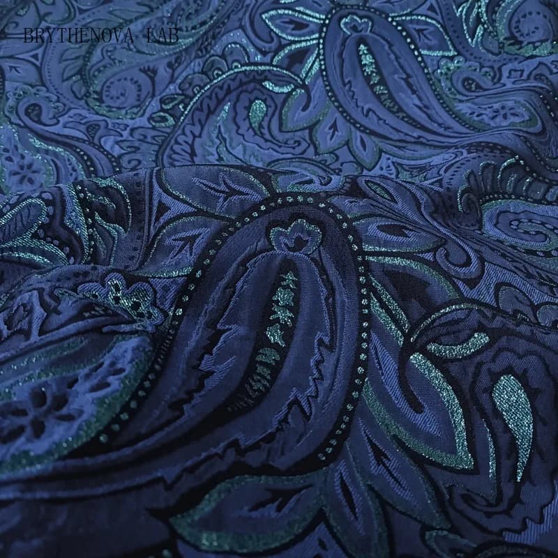 Yarn-dyed Brocade jacquard Cashew Flower Palace Pattern Fabric Texture Clothing Cloth Blended Bright Fabric