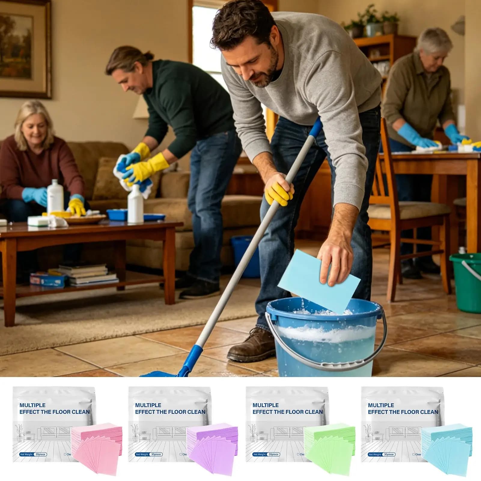 30Pcs Floor Cleaning Tablets Cleaner For Hardwood Laminate Tile & RV Walls Deodorization Shower Floor For Slippery Floor Clean