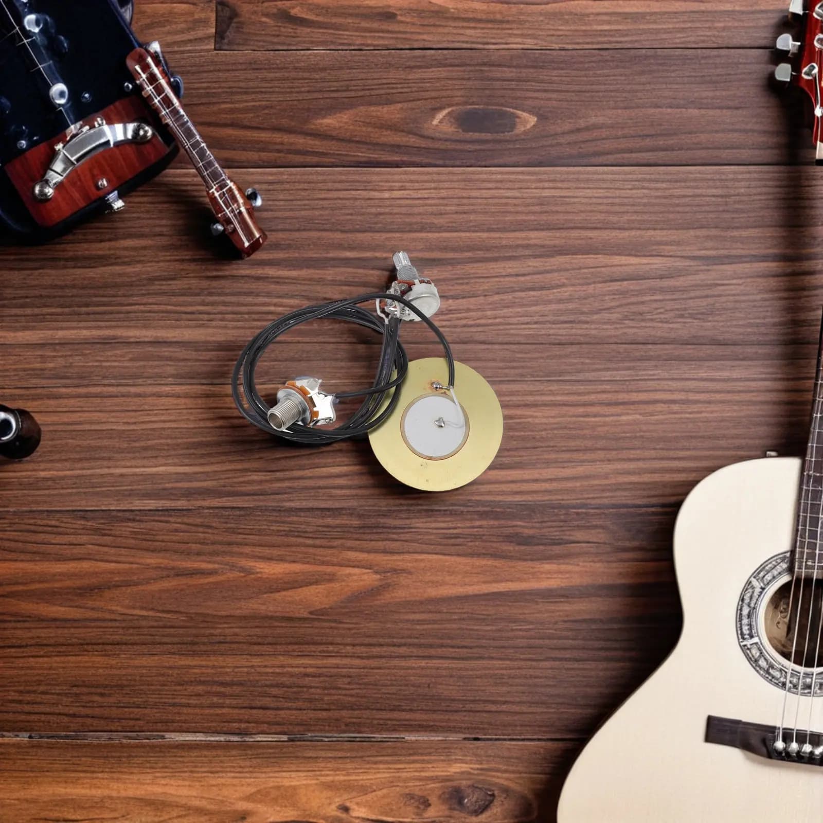 Set di 2 Pickup per Chitarra Acustica, Trasduttore Piezoelettrico Avanzato da 50mm, Pick-up Adesivo per Chitarra Elettrica, Acustica, Classica e Mandolino