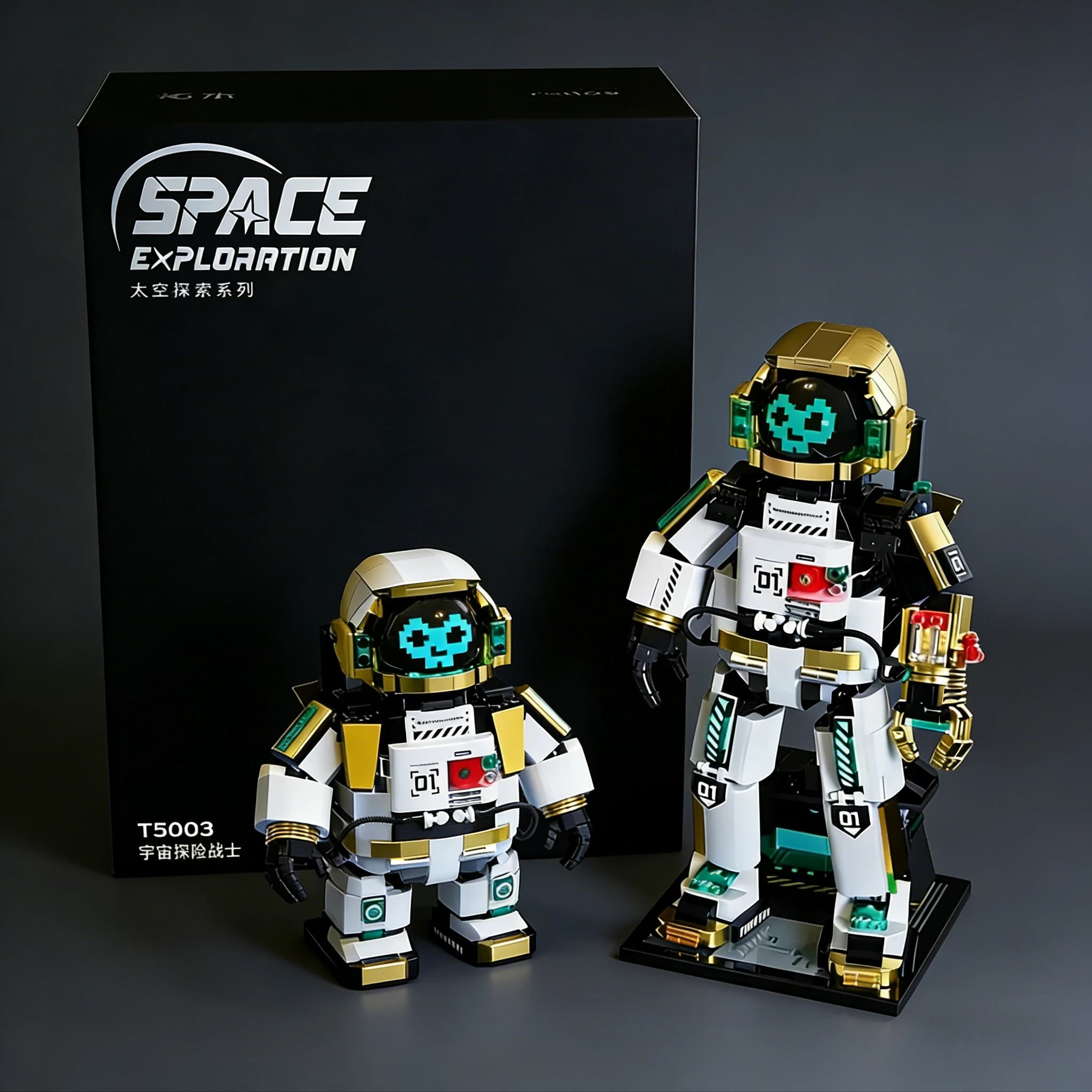 888 Pezzi Modello Astronauta Spaziale, Micro Blocchi da Costruzione, Avventura Meccanica Esplorativa, Figure da Assemblare, Mattoncini, Giocattoli Educativi
