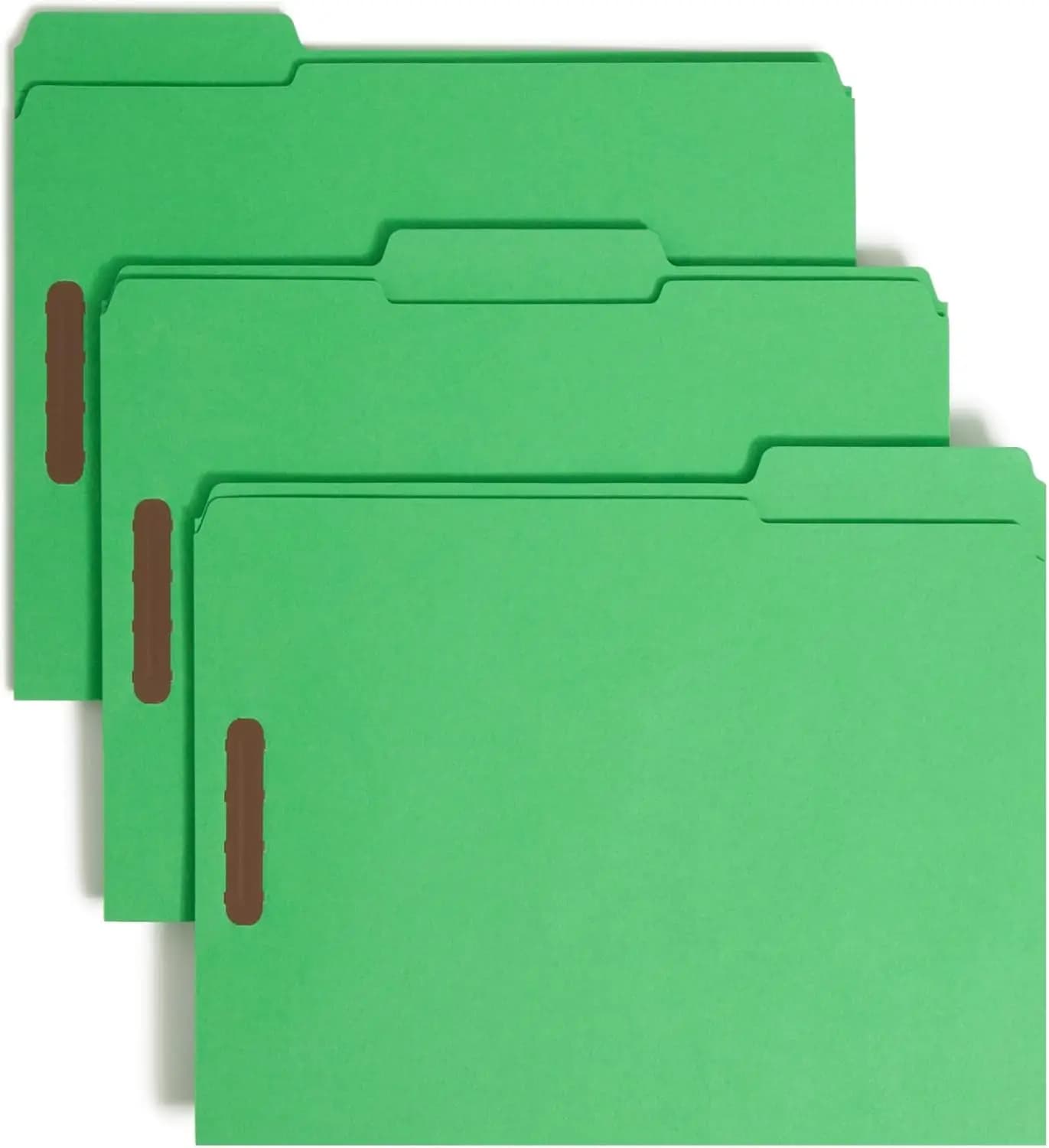 50 cartelle portadocumenti formato Letter verde con chiusure in metallo, linguette a taglio 1/3 per una facile organizzazione