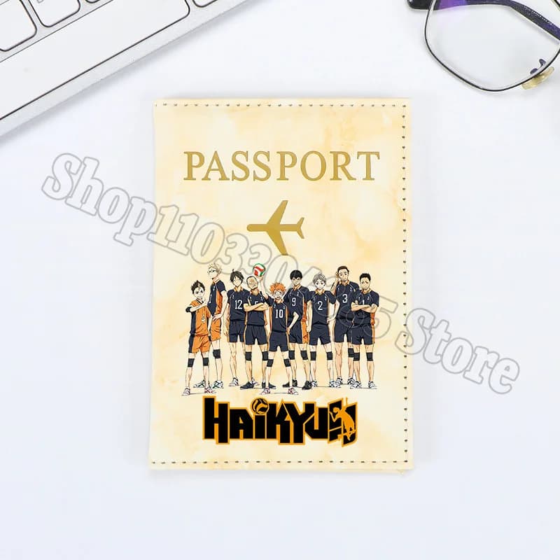 Haikyu Passport Cover Kids Cartoon Hinata Shoyo Protective Case Children ID Card Holder Wallet Travel Accessories Gift Hot Sales