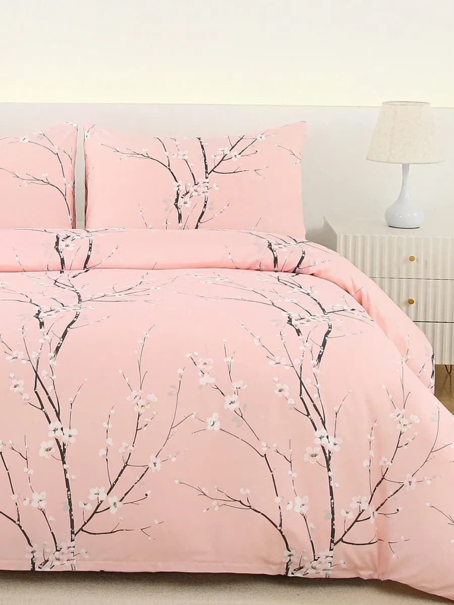 Soft Sage Green Floral Pattern Duvet Cover Set - Best Luxury 2/3 Piece Bedding Set - Includes 1 Duvet Cover And 1/2 Pillow