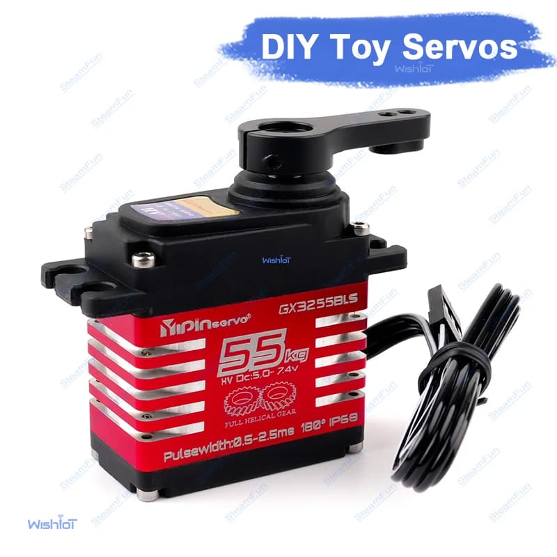 Servo Digitale Brushless YP3255BLS 55KG 8.4V HV ad Alta Coppia con Ingranaggi in Acciaio 180 270 360 Gradi per Auto RC, Crawler, Robot, Parte Fai-da-te