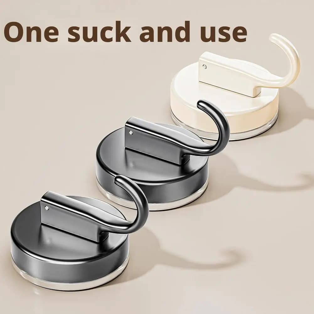 2 Ganci a ventosa per parete, doccia, vetro, finestra, cucina, bagno e toilette, neri/bianchi