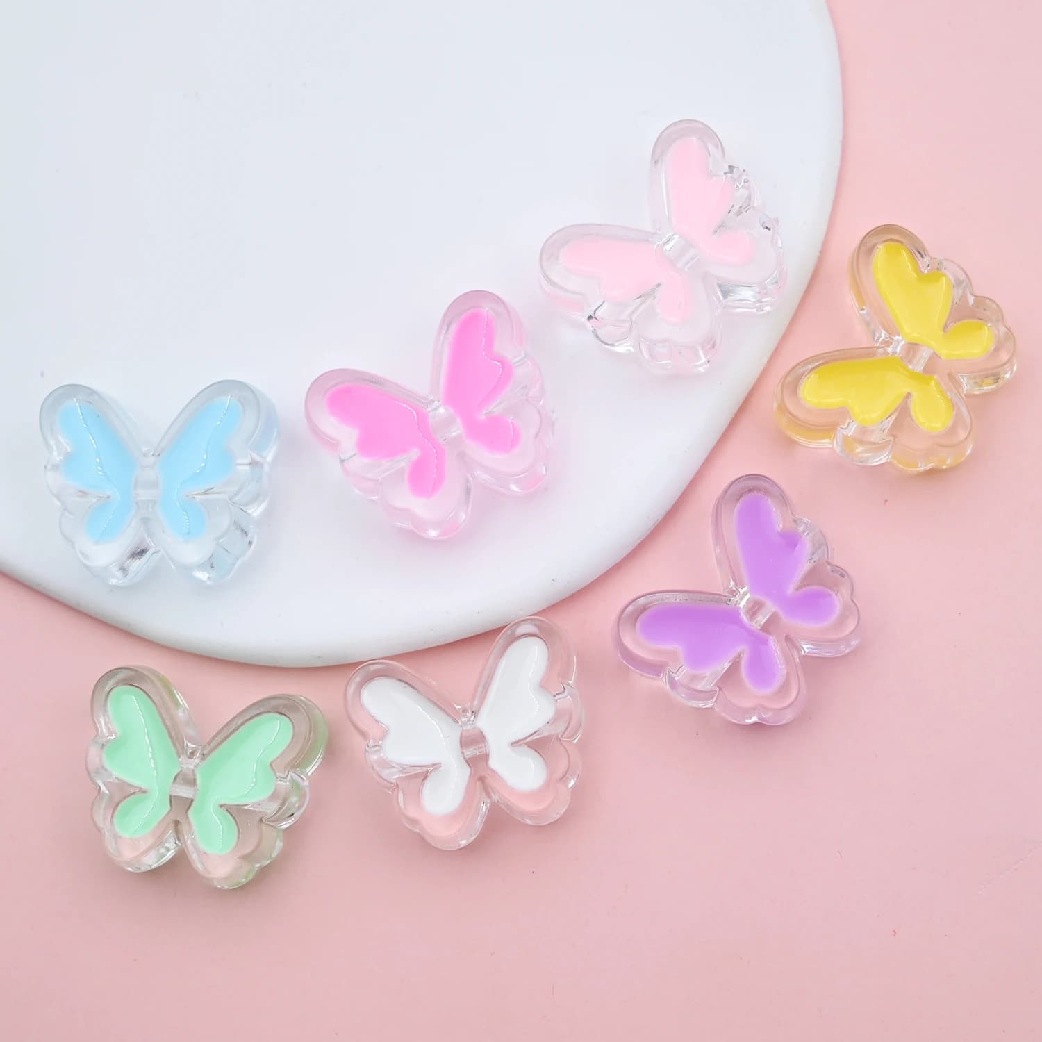 20x24mm Butterfly Shaped Acrylic Beads Loose Spacer Beads For Jewelry Making Diy Handmade Charms Bracelet Necklace Accessories