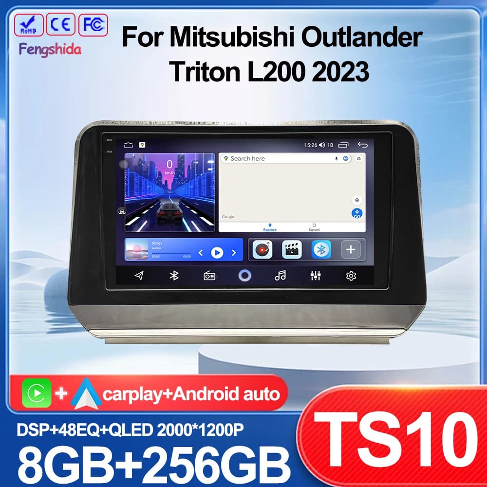 Autoradio Per Mitsubishi Outlander Triton L200 2023 2024 Android 15 Lettore Multimediale auto android Navigazione GPS QLED 4G WIFI