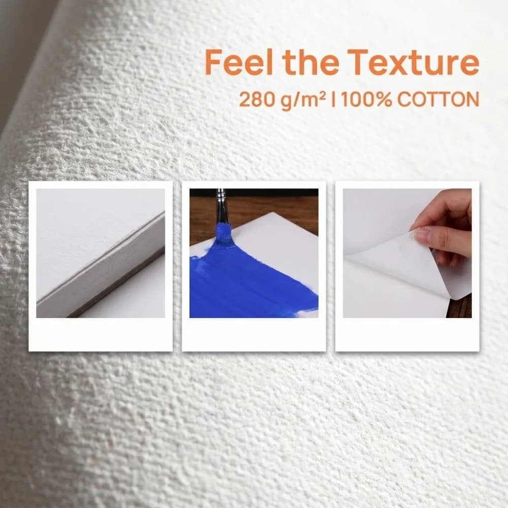 A4 Size A4 Painting Canvas 8.3 x 11.7in Cotton Material Acrylic Canvas Sheet Flat Rectangle Lightweight Art Sketchbook