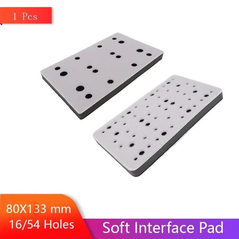 1 pcs 80 x 133 mm soft pad interface 16/54 hook holes and abrasive disc ring buffer sponge pillow interface for support
