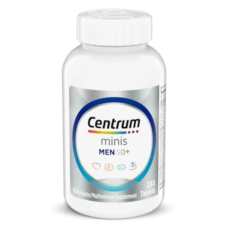 Minis Silver Multivitamin per Uomini 50+, Integratore Multivitaminico/Multiminerale, Vitamina D3, Vitamine del Gruppo B e Zinco, Ingredienti Non-OGM