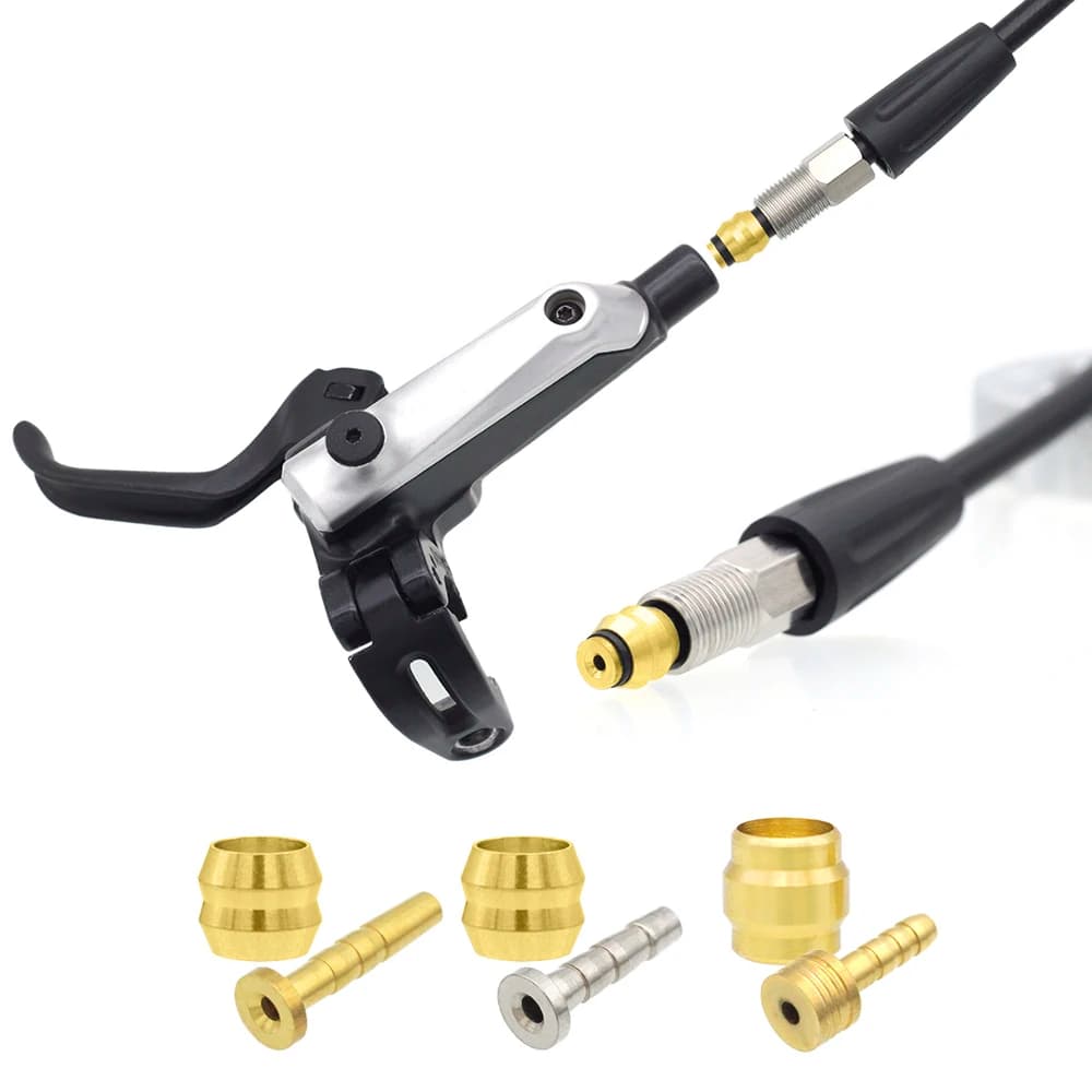4 pezzi ago olio freno bicicletta freno idraulico set oliva ghiera tipo T manicotto in rame per kit di riparazione linea freno a disco bici MTB