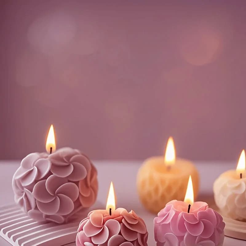 Stampo in Silicone per Candele a Forma di Sfera Floreale Rotante, Stampo Creativo per Sapone, Gesso, Resina, Forniture per Creazione di Candele