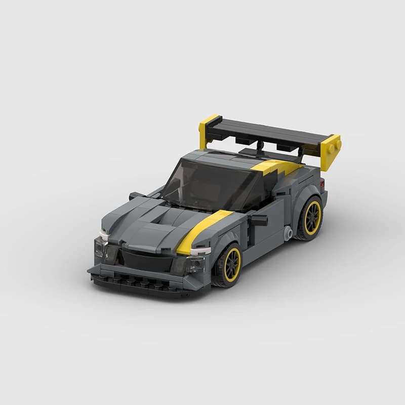MOC building block racing car model set, building block garage, adult racing collection, creative birthday and Christmas gifts