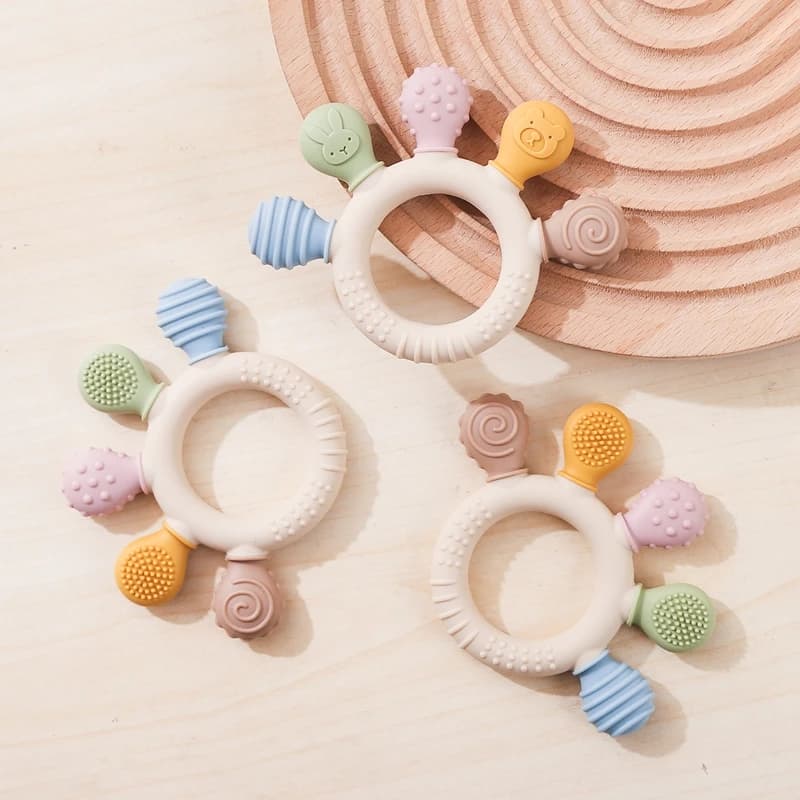 1pc massaggiagengive in Silicone Baby 0 12 mesi giocattoli per la dentizione anello per massaggiagengive in Silicone giocattoli per massaggiagengive in Silicone per bambini BPA Free giocattoli per bambini regali