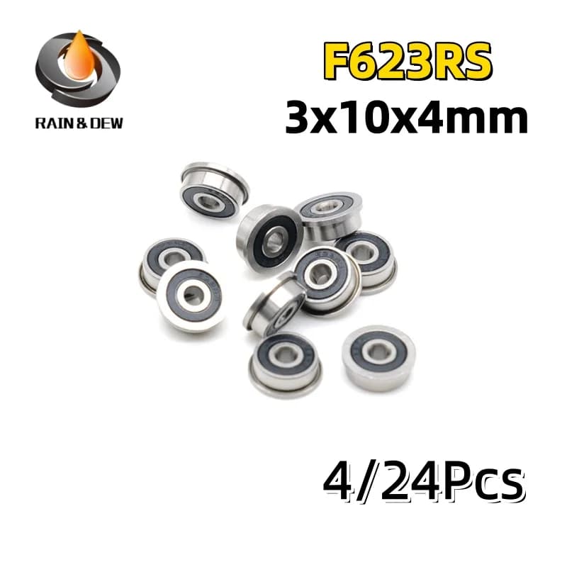 F623 RS miniature flangeed 4P/24P F623-2RS 3x10x4 mm VORON Bearing ABEC-7 F623RS for 3D Printer Voron 0