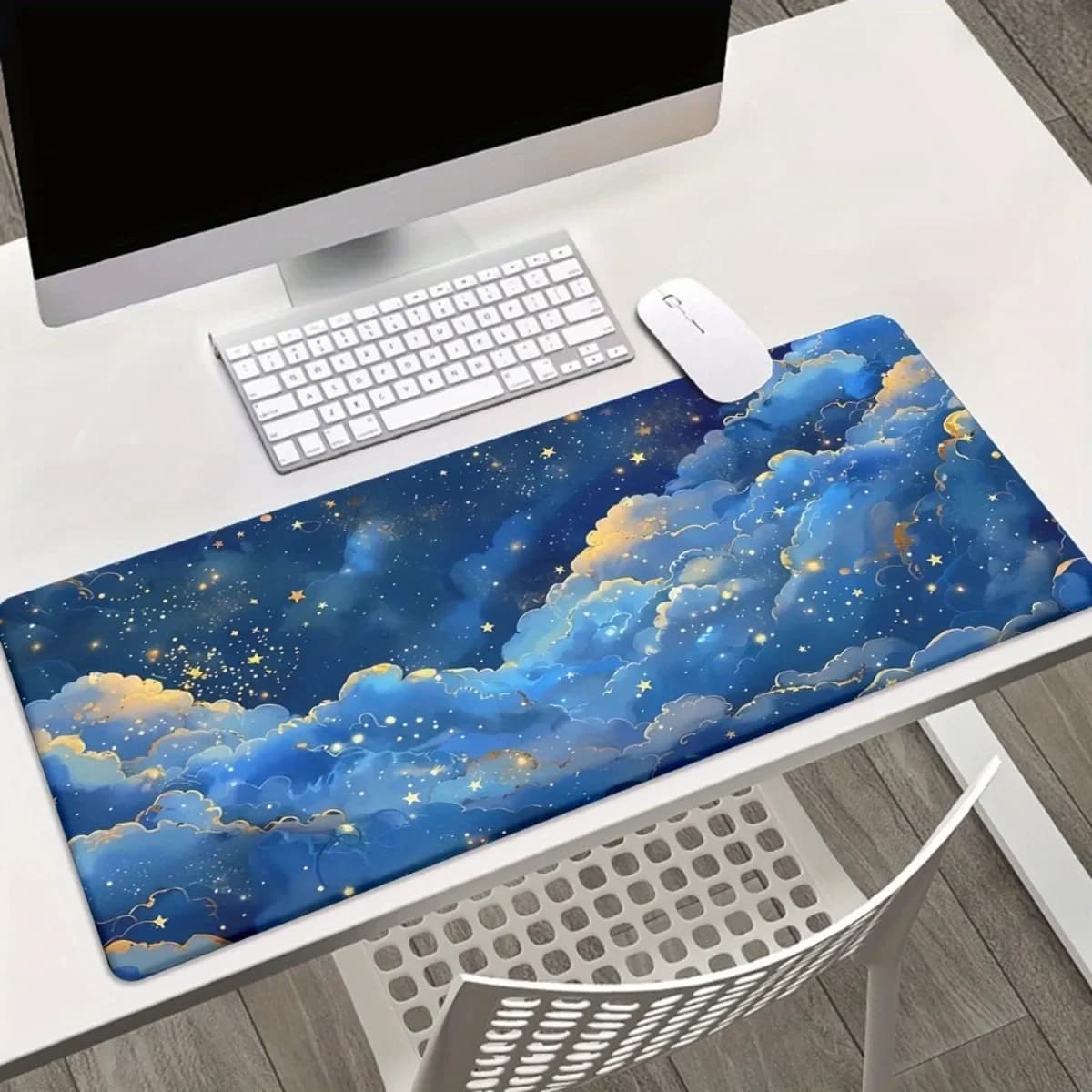 Cloud Star Theme Rubber Mouse Pad Smooth Non-Slip Gaming Keyboard Mat for Office PC Desk Decor