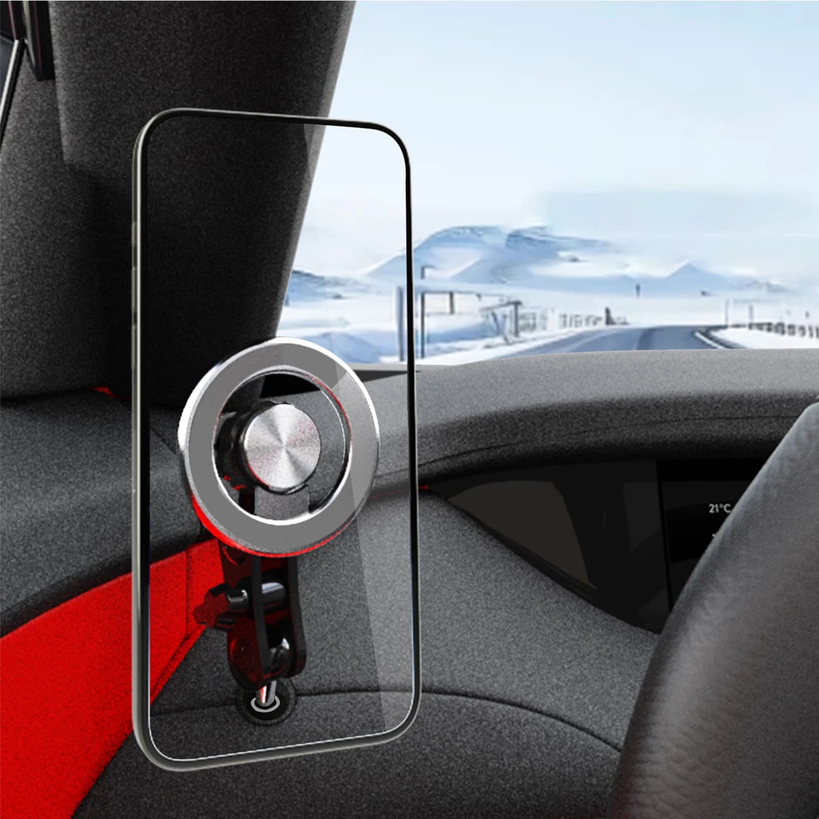Strong Magnet Car Navigation Holder for SU7 YU7 Metal Phone Mount Mag-Clip Compatible 360 Degree Rotation Bracket