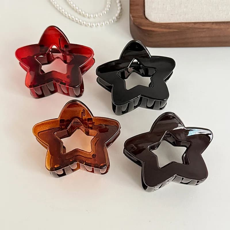 2026 Cute Star Hair Claw Clip For Girls Small hair pin Pentagram Hairclip coffee hairpin hair accessories
