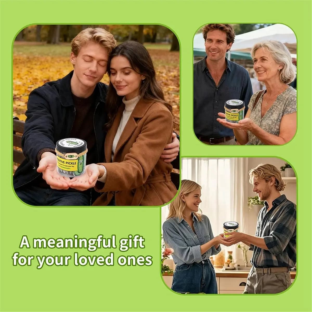 Positive Pickle Cards Jar with NFC Tech, 60 Affirmation Cards for Women Men Teens Emotional Supports Pickle Jar Gifts