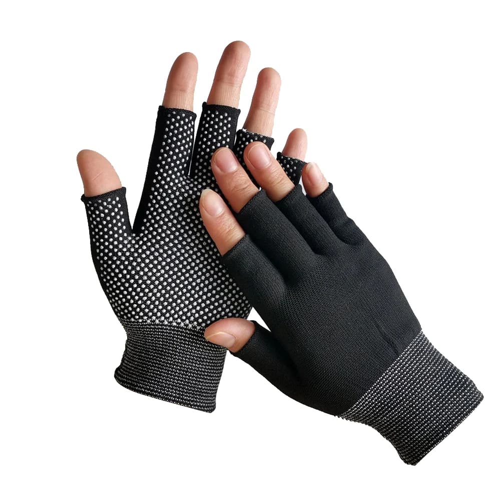 Guanti da Pesca Mezze Dita Traspiranti in Nylon, Guanti da Palestra, Guanti da Guida, Guanti da Allenamento per Ciclismo, Pesca, Guida