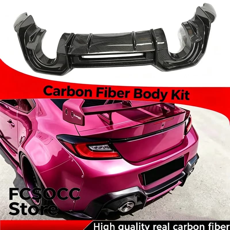 Carbon Fiber Car Rear Lip Spoiler Diffuser For Toyota GR86 Subaru BRZ 2021+ Rear Bumper Extension Car BodyKit FRP