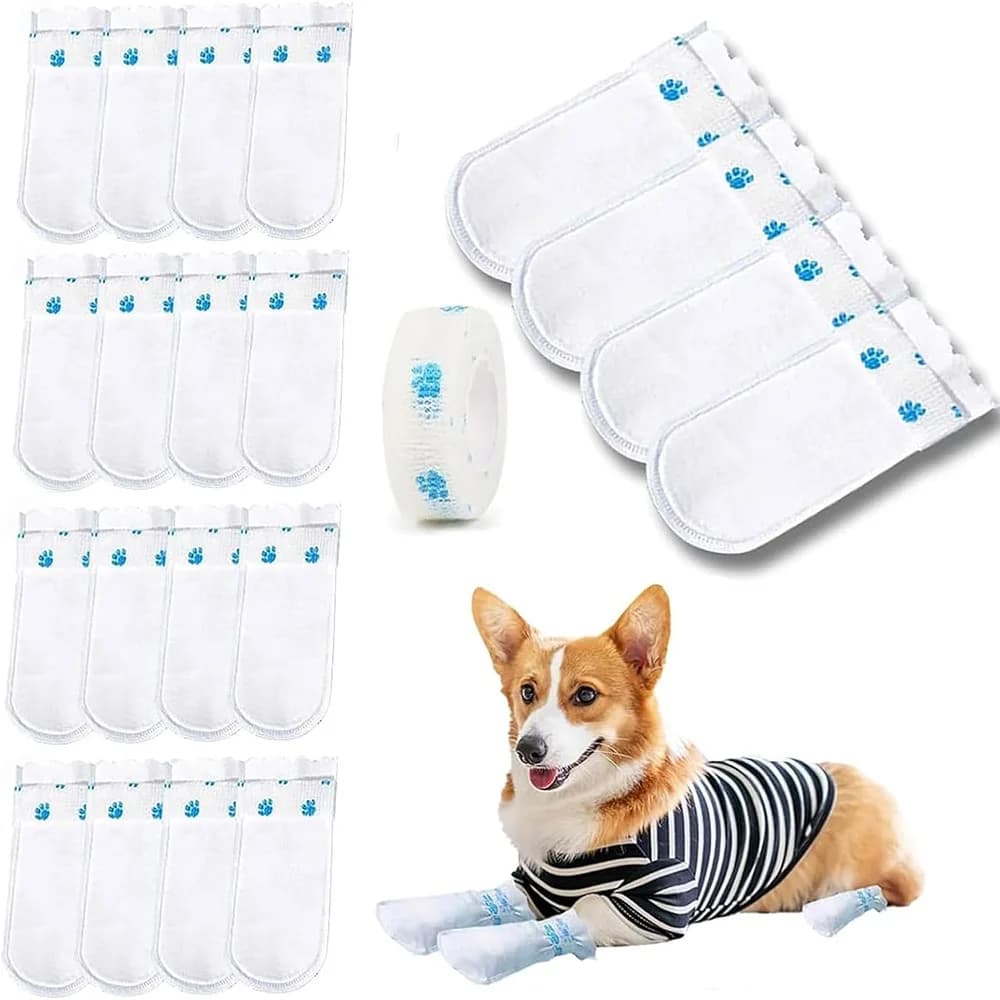 New 20pcs Pet Dog Disposable Paw Shoes Waterproof Anti-Dirt Shoe Covers Outdoor Dog Walking For Small Cats Puppy Socks Booties