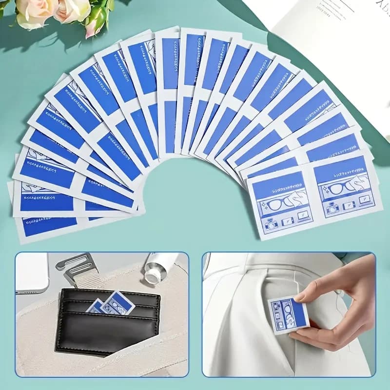 100 Disposable Eyeglass Cleaning Wipes - Individually Packaged, Suitable for Eyeglasses, Smartphones, Tablet Screens - Special for Sensitive Surfaces, No Residue, Phone Screen Cleaning screen cleaner