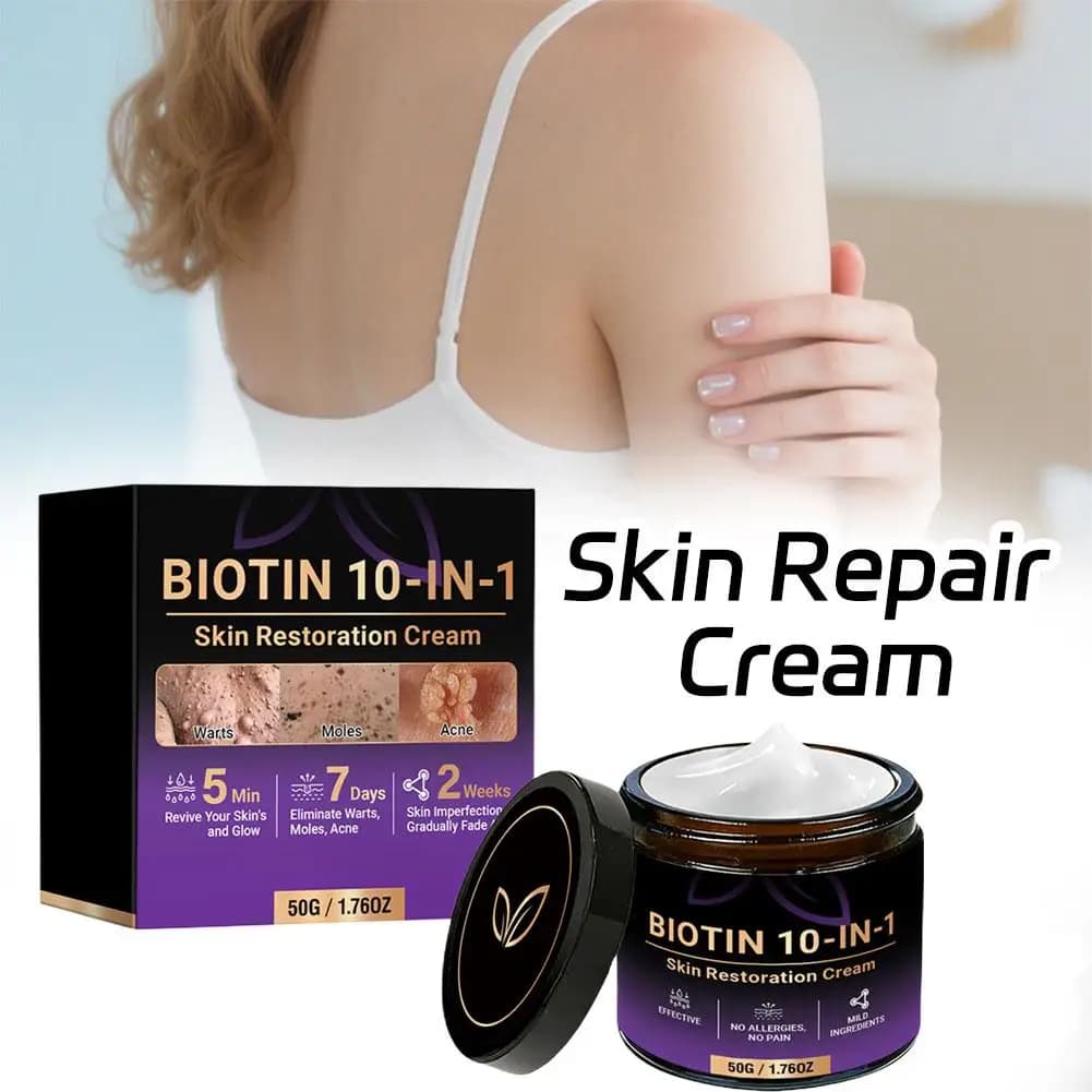Crema Viso Idratante e Riparatrice con Biotina 10 in 1, Ingredienti Naturali, Nuova Formula 2026, Riduzione delle Imperfezioni, Per Tutti i Tipi di Pelle, Cura della Pelle