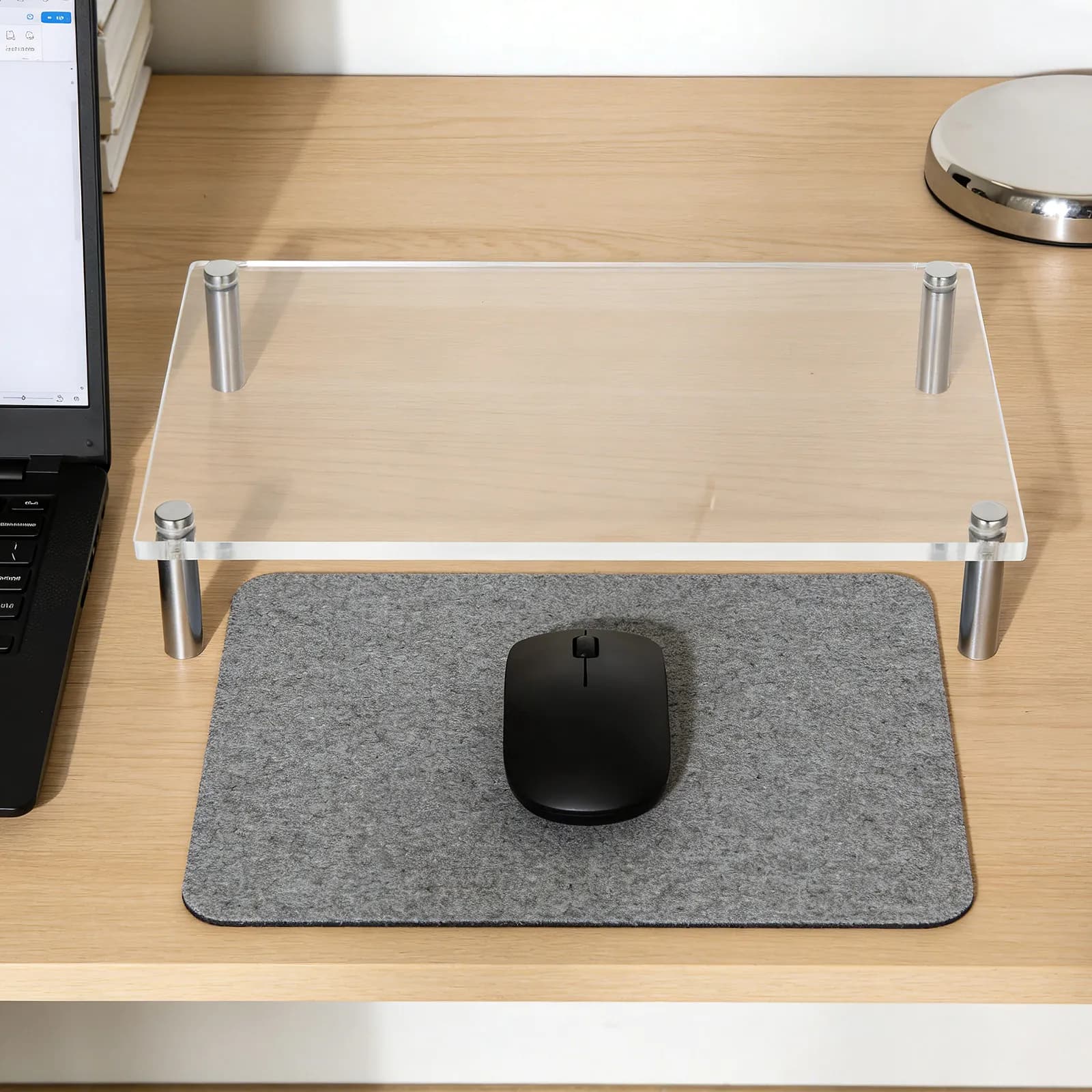 Support for Transparent Acrylic Monitor, Ergonomic Desk Organizer, Screen Lift, Computer, Printer, Home Storage