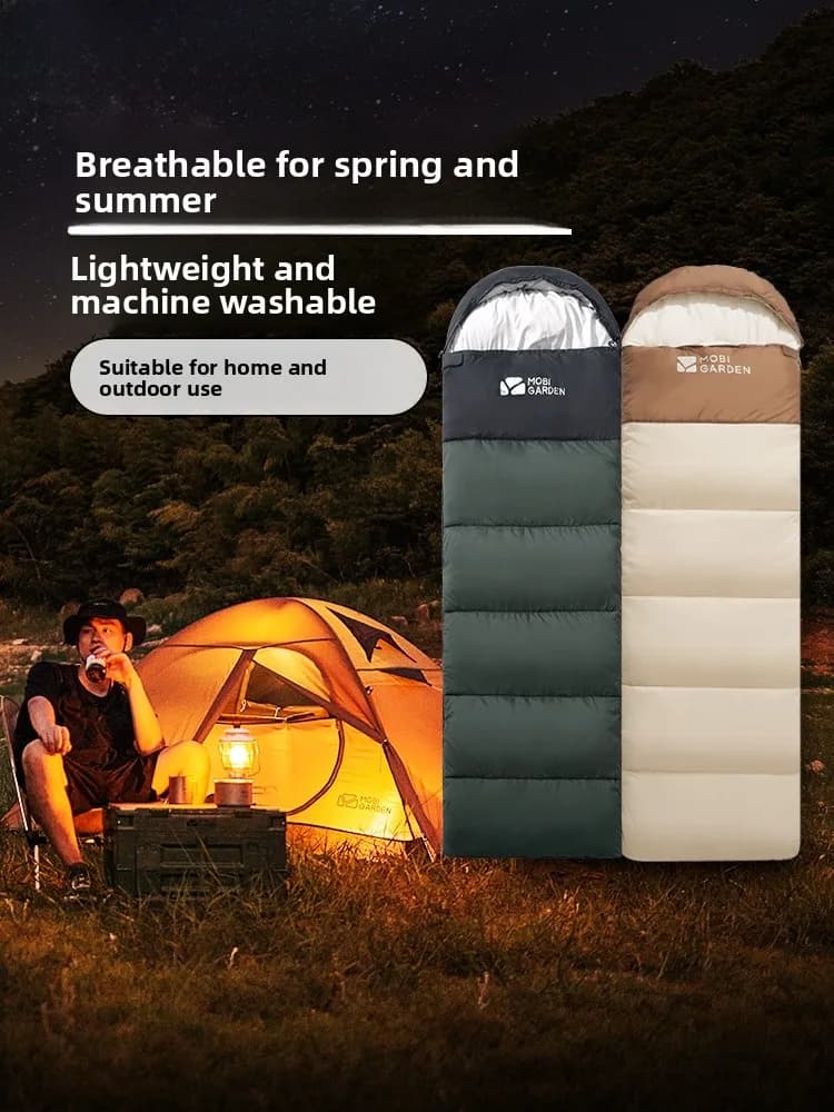 Sacco a pelo portatile ispessito per tenda da campeggio, per viaggi all'aperto, campeggio selvaggio, Mobi Garden, motivo nuvola, caldo, per una persona
