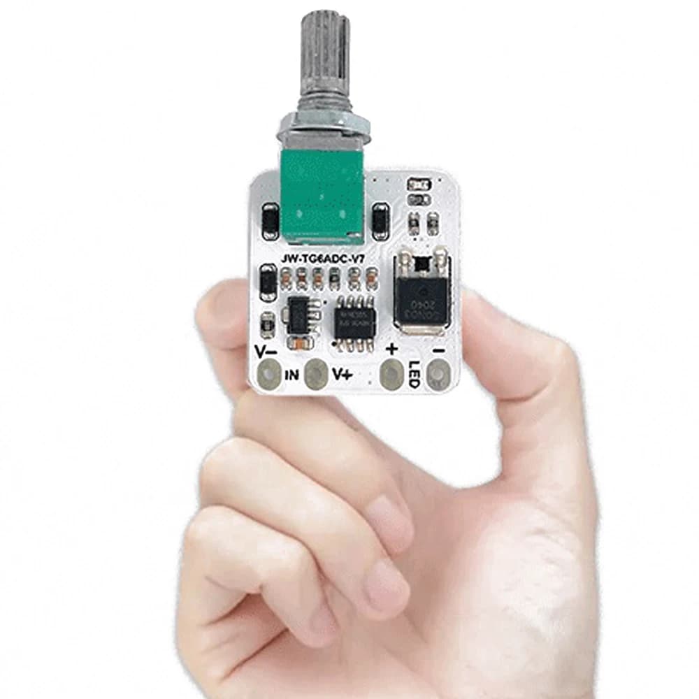 DC5-24V 5A LED Dimmer Knob Module Light Strip Dimmer Switch Board 0-100% Brightness Adjustable Potentiometer Stepless Module