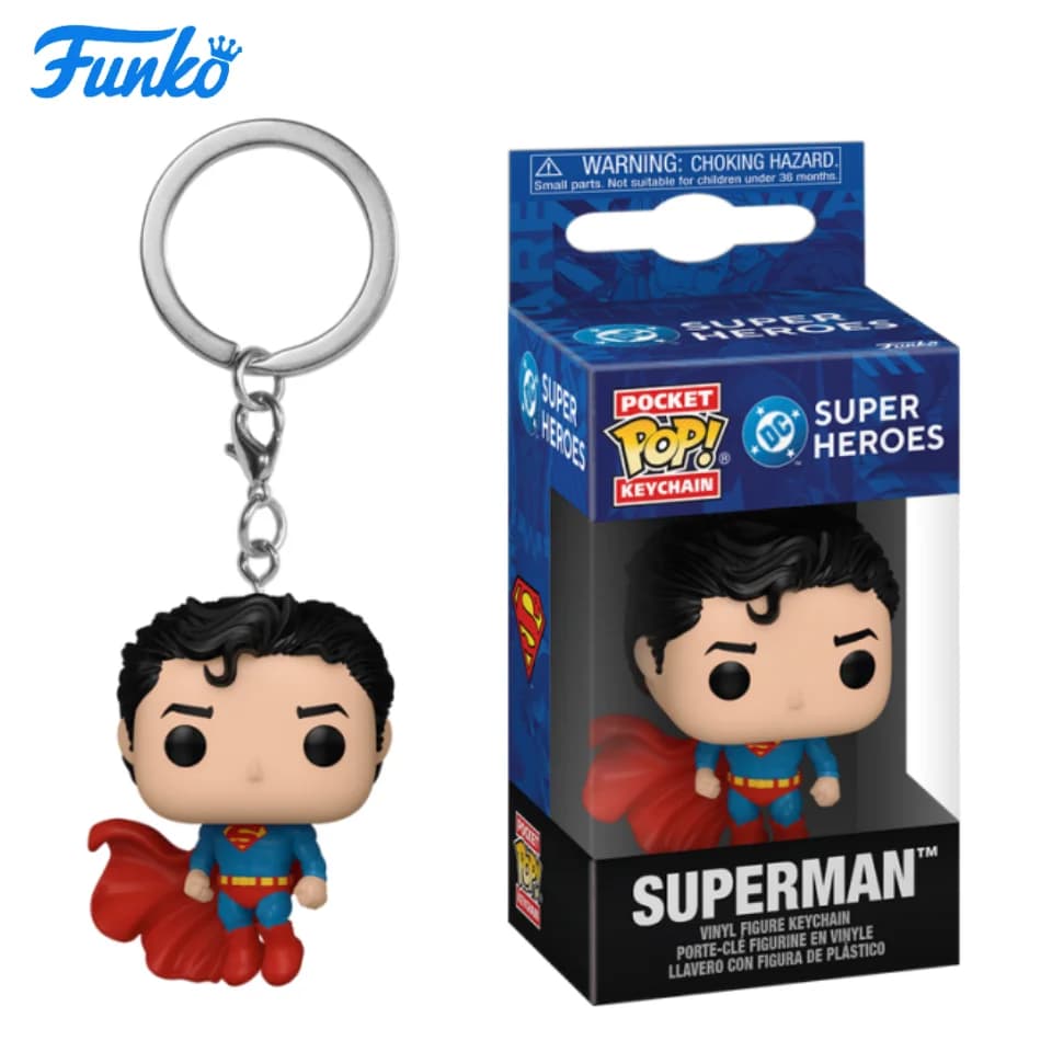 Portachiavi Funko Pop: Superman del Nuovo Universo DC - Regalo di Capodanno - Ottimo regalo per amici e familiari per Natale, Capodanno e compleanni, Decorazione a tema pop culture, Regalo di compleanno, Oggetto da collezione a tema fumetti, Merchandise ufficialmente licenziato, Oggetto da collezione premium, Oggetto ricordo a tema fumetti, Regalo per geek, Oggetto da collezione