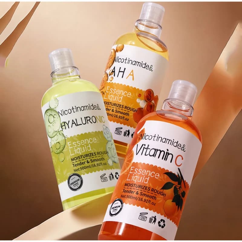 Vitamin C serum and Hyaluronic Acid 500ml, Hydrating and Illuminating Body Lotion, Makes Soft Skin and Lyscia, Fits All Skin Types