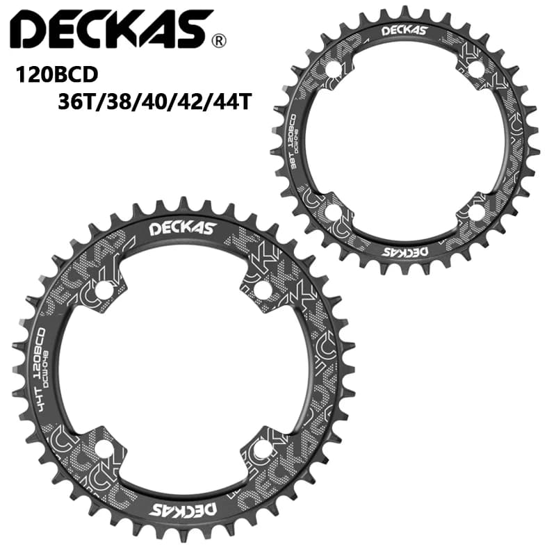 DECKAS 120BCD 36T/38/40/42/44T Mountain Bicycle Manovella Ruota di catena Corona in alluminio Riparazione cava Adatto BCD 120mm