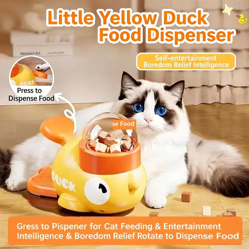 Pet slow food bowl, duck dog snack dispenser, slow anti-swallowing dog food feeder interactive feeder for small and medium pets