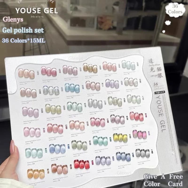 Gleys 36 colori porcellana bianca occhio di gatto smalto per unghie colla semi permanente gel ad immersione nail salon speciale UV nail art vernice