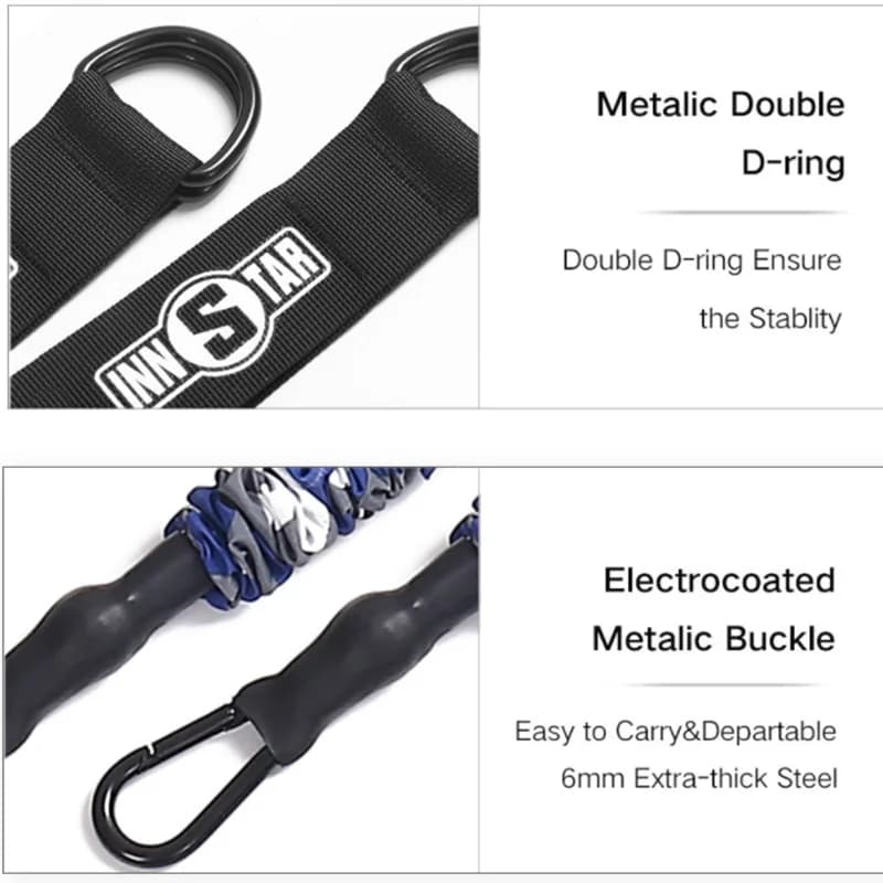 Adjustable chest expansion bar, push up resistance band set for gym workout at home, chest and back muscle strength trainer for men