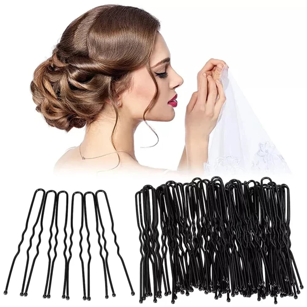 100/50 pz 6cm fermaglio per capelli da salone ondulato perni a forma di U forcina fermaglio in metallo nero Styling strumento per acconciatura accessori per capelli per le donne