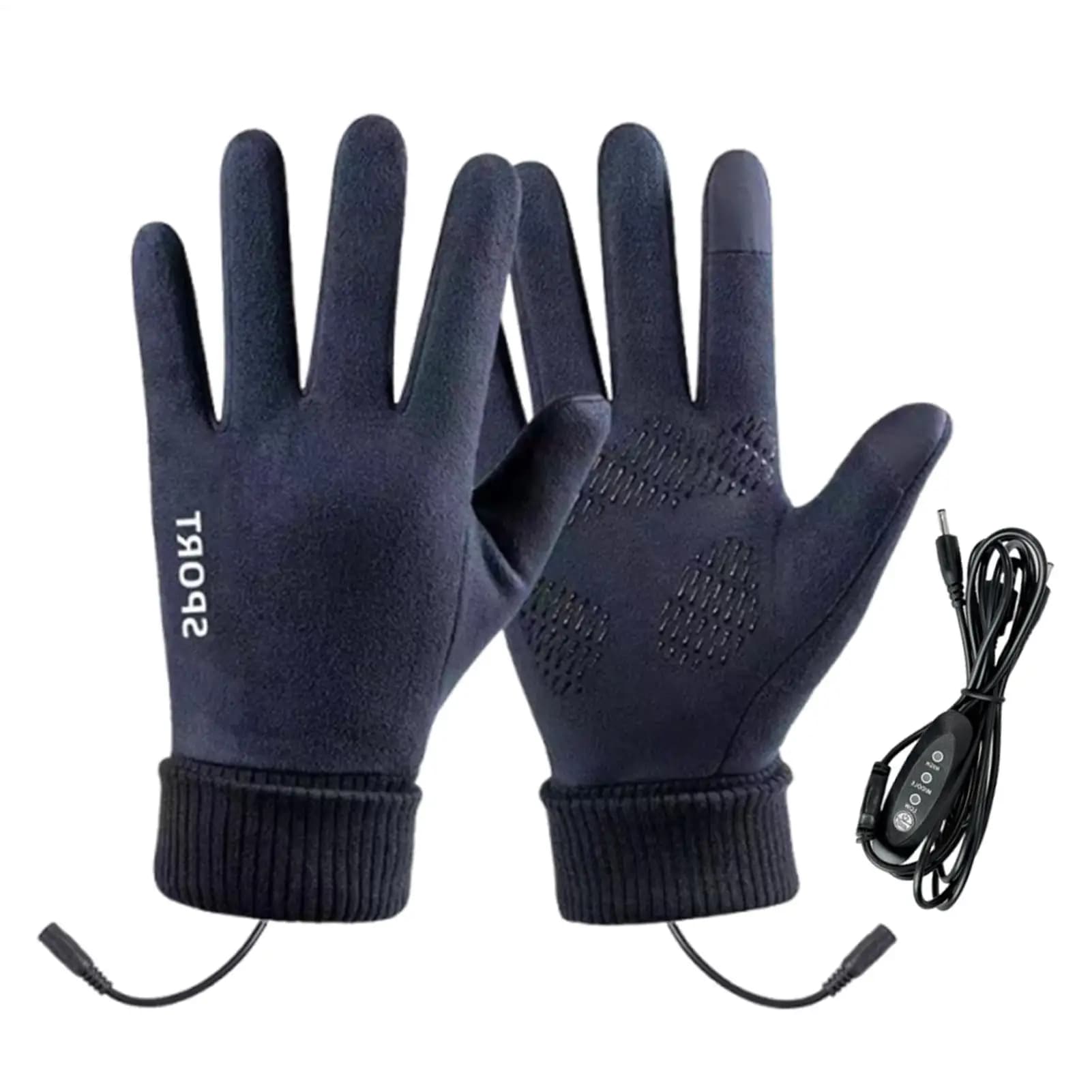 Women's Heated Gloves USB Heated Gloves 3 Heat Settings Cycling Touchscreen Gloves Ski Racing Winter Sports