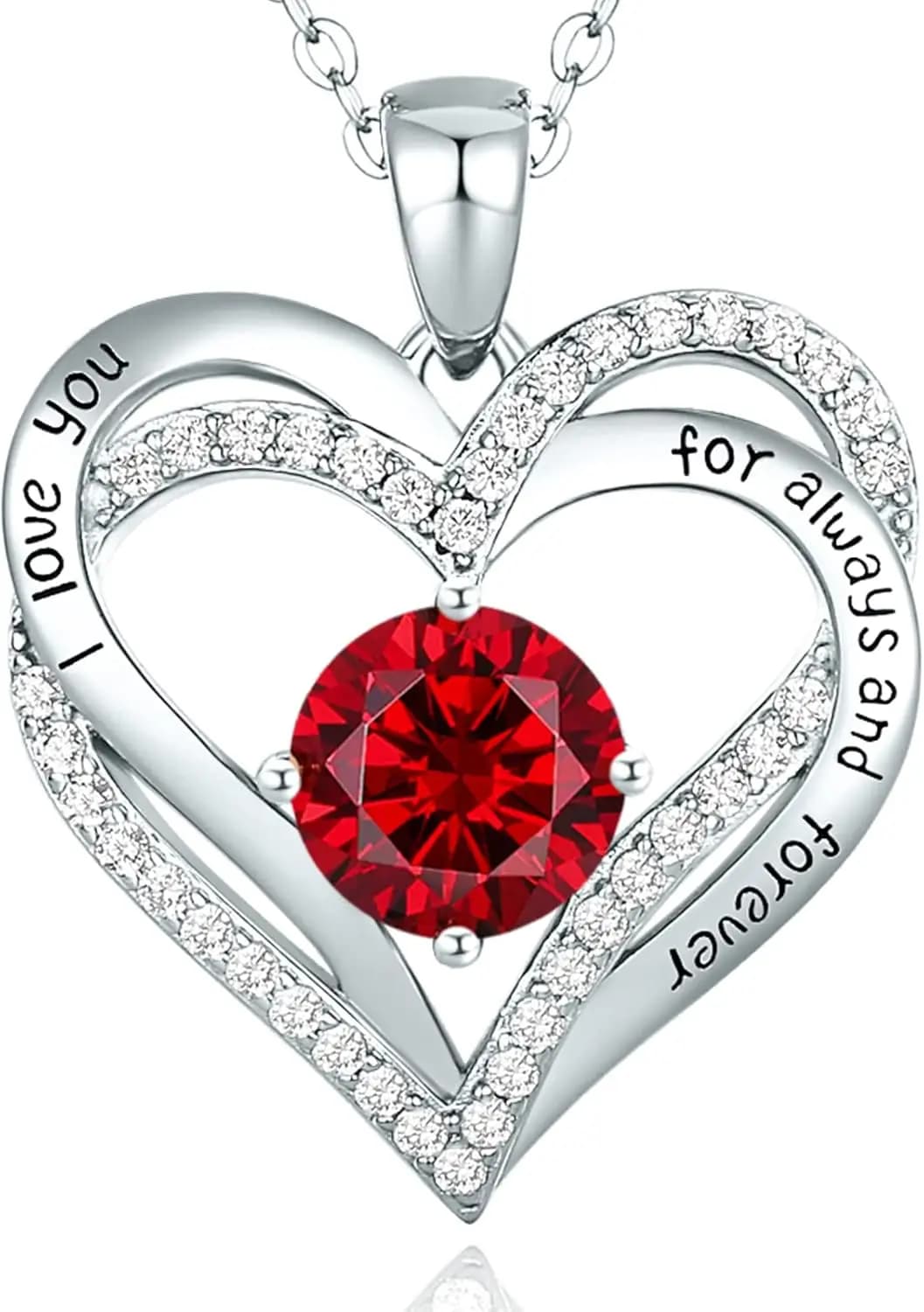 Collana con Ciondolo a Cuore per Donne, Gioiello Regalo per Natale, San Valentino, Festa della Mamma, Matrimonio, Anniversario