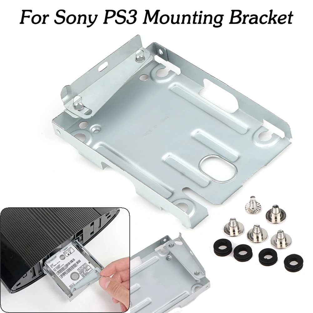 Metallo per Sony PS3 disco rigido interno Super sottile supporto per staffa di montaggio HDD viti ++ accessori da gioco per Console di gioco