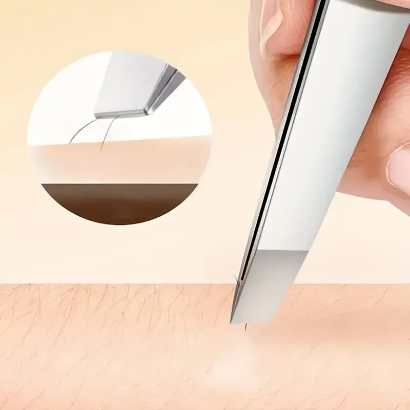 Professional stainless steel tweezers - Eyebrow and precision face design with anti-slip handle Fin eyelash graft