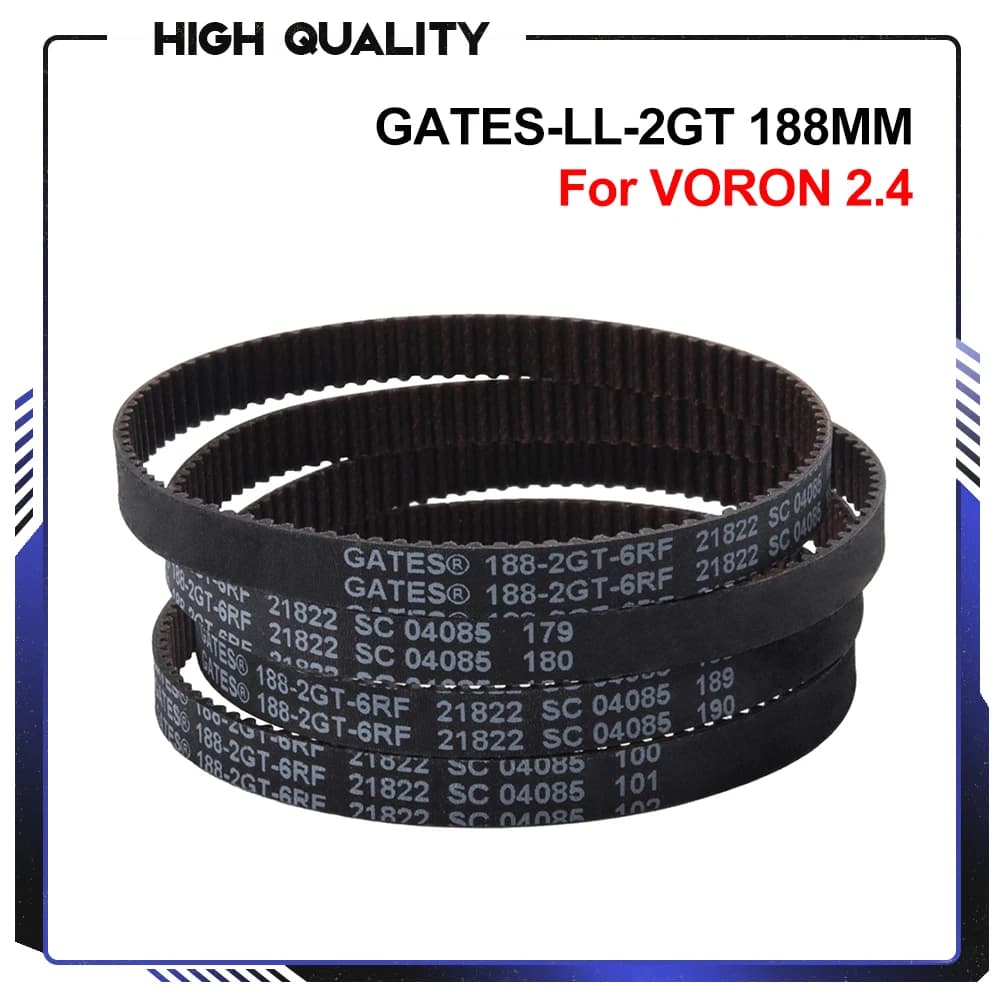 VORON 2.4 Set GATES LL-2GT GT2-188MM cinghia ad anello chiuso kit cinghia sincrona da 6MM parti della stampante 3D per stampante VORON