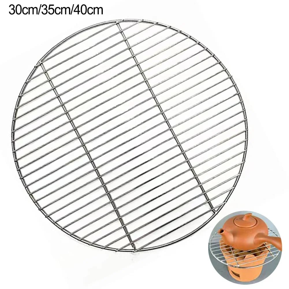 Rete per barbecue rotonda in acciaio inossidabile Rete per barbecue Griglia di raffreddamento Griglia per cottura a vapore Griglia per campeggio Rete metallica per esterni 30 cm/35 cm/40 cm