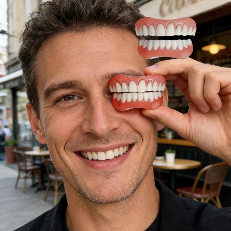 Nuovo Set da 2 con Colla per Denti, Protesi Dentarie Confortevoli per un Sorriso, Pasta Orale in Silicone Sbiancante Temporanea CK848