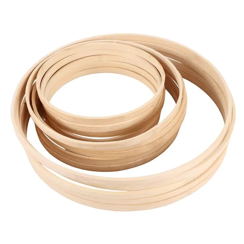AT63-Bamboo Floral Hoop, 15 Pack 3 Sizes Dream Catcher Bamboo Wood Circle Ring For Wedding Decor Dream Catchers And Crafts