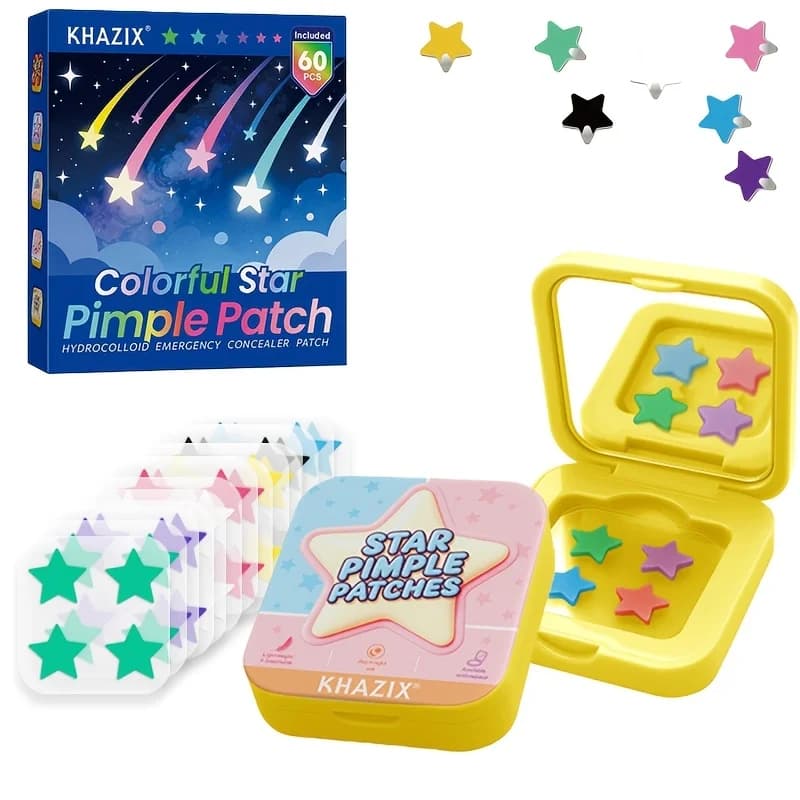 60 pezzi di cerotti portatili per l'acne a forma di stella a specchio piccolo, dal design alla moda. Perfetto per i touch-up a qualsiasi momento