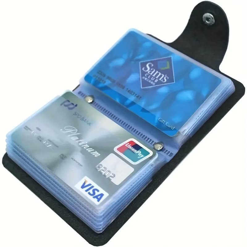 1Pc Black & Coffee PU Leather 24 Bits Card Case Business Card Holder Men Women Credit Passport Card Bag ID Passport Card Wallet