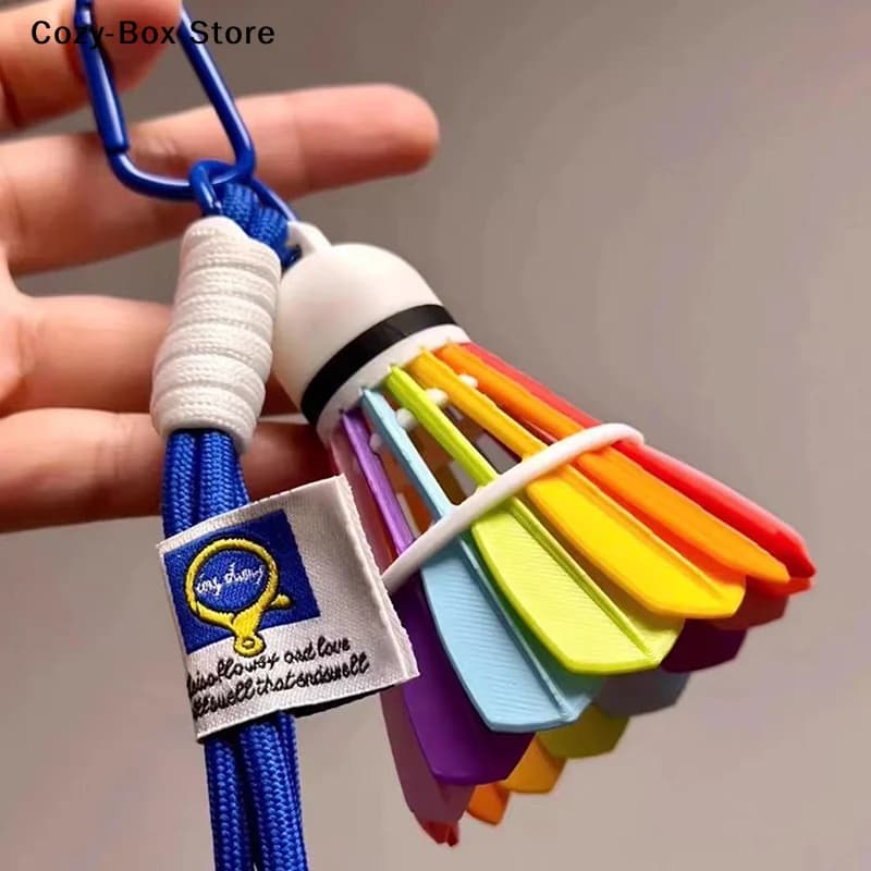 [ZY]Creative Mini 3D Badminton Racket Balls Charms Keychains Sport Souvenir Bag Keyrings Car Trinket Accessories Key Holder Gift
