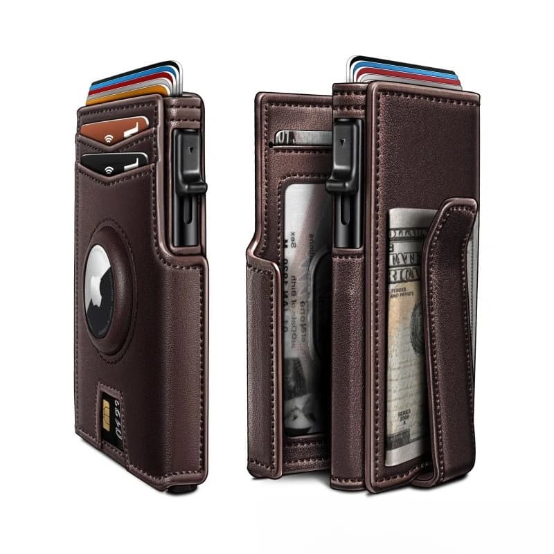 Portafoglio Corto Bifold in Alluminio per Uomo, Porta Carte di Credito Multi-Scomparto, Portafoglio in Metallo Resistente Ideale per Affari e Uso Quotidiano